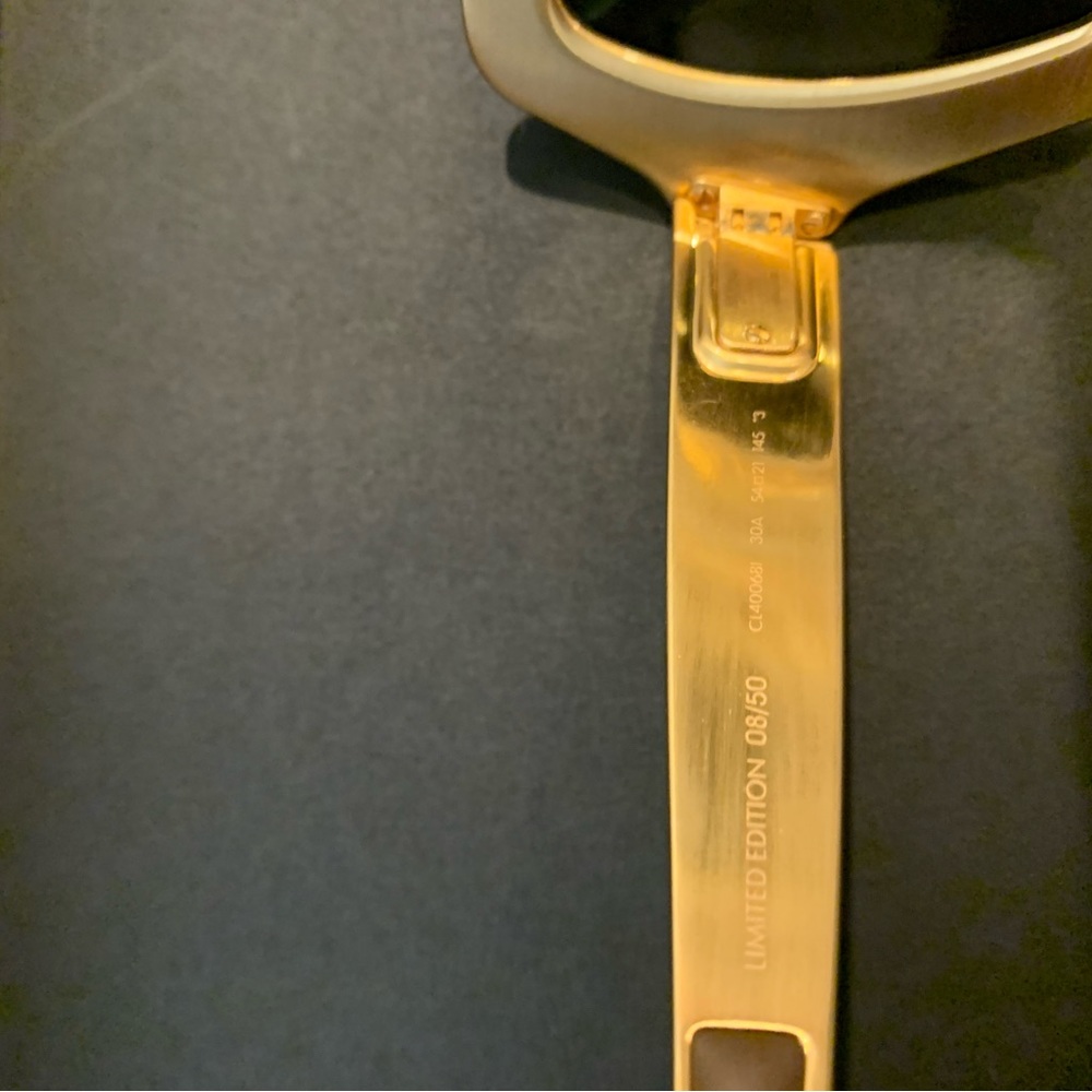 CELINE PARIS BUTTERFLY SUNGLASSES TITANIUM AND GOLD LIMITED EDITION 08/50 - Picture 4 of 9